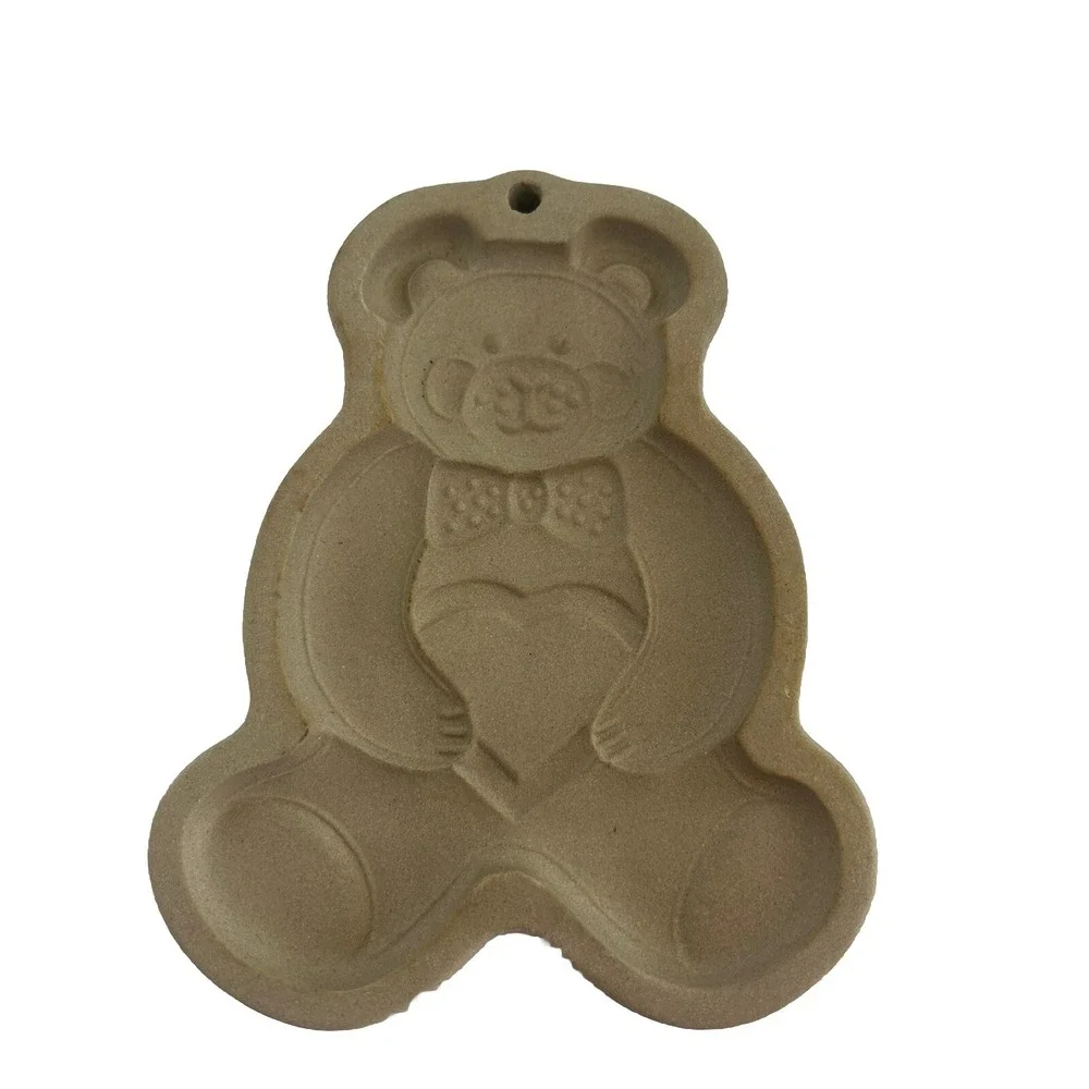 Pampered Chef Cookie Mold 1991 Teddy‎ Bear 2860 Vintage Made In USA Stoneware